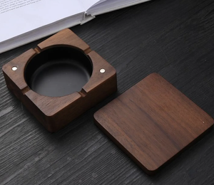 Cenicero de madera más nuevo con revestimiento de acero inoxidable, decoración interior de Halloween para oficina, sala de estar, comedor, uso - Product Image 3