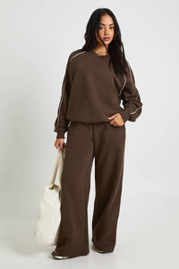 Conjunto de 2 Piezas de Invierno para Mujer, Sudadera con Capucha y Pantalones Jogger de Felpa, Fabricante Personalizado - Product Image 4