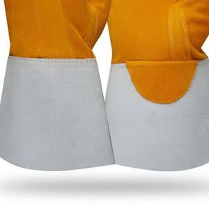 Guantes de cuero de soldadura Tig Guantes DE SEGURIDAD duraderos Guantes de cuero divididos resistentes al calor para uso industrial - Product Image 4