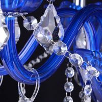 Lámpara de Araña Moderna Europea de Cristal Luminoso Azul, Iluminación Interior para Sala de Estar, Dormitorio, Salón de Banquetes, Material de Vidrio, Fuente de Alimentación CA
