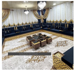 Juego de sofá U de lujo marroquí Sedari Jalsa salón de madera con almacenamiento solo se envía a Europa - Product Image 1