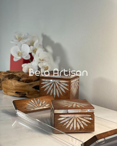 Bela Artisan - Bandeja para Quemador de Incienso de Madera y Resina de 3x3 Pulgadas con Juego de Bakhoor, Difusor de Aromaterapia - Product Image 3
