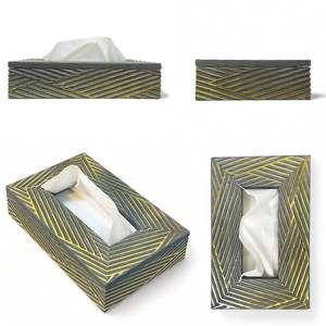 Nouvelle boîte en verre acrylique de forme rectangulaire élégante avec boîte de support de mouchoirs gravée imprimée maison et décoration - Product Image 1