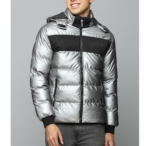 Hot Sale Unisex Winter <b>Lightweight</b> Warm Padded Hooded <b>Jacket</b> Coat Latest Shiny Bubble Ultralight Puffer Softshell <b>Jacket</b> for <b>Men</b> - Product Image 4