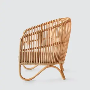 Handwicker Natural Bohemian Modern Design <b>Rattan</b> Accent <b>Chair</b> with Soft <b>Cushion</b> for Bedroom Hotel Direct Wholesales Indonesia - Product Image 5