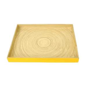 Vente chaude Spun Bambou Rectangle Plateau De Service Avec Poignée Laque Peinture Pour Vaisselle Restaurant En Gros Du Vietnam - Product Image 2