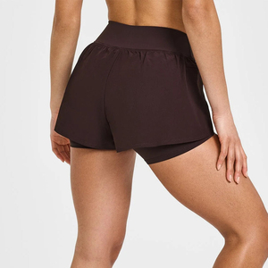 Fitness Sportswear <b>Sweat</b> <b>Shorts</b> With Pockets <b>Women</b> Gym Yoga 2 in 1 Double Layer Running Flared <b>Shorts</b> for <b>Women</b> - Product Image 2