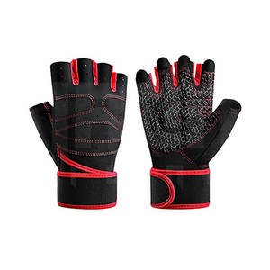 Gants de fitness Gants d'haltérophilie en cuir sans doigts avec protection du poignet pour l'entraînement en salle de sport - Product Image 1