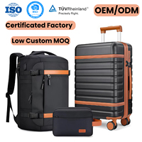 Ensemble de bagages de luxe léger et imperméable en PU moulé sur mesure de 20 pouces, avec serrure TSA, sac à dos organisateur pour