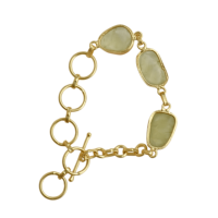 Bracelet en Prehnite de Laxmi Jewellers, ajustable, plaqué or 24 carats, bijoux classiques pour femmes, chaîne à maillons, excellente qualité