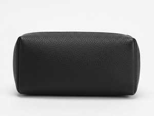 Bolsa de Maquillaje Pequeña Plegable de Cuero Negro Resistente al Agua, Bolsa de Cosméticos de Viaje con Cierre, Organizador de Bolsillo, Estuche para Dispositivos Tecnológicos - Product Image 4