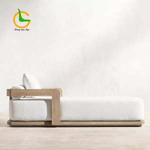 टीक सन लाउंज टेबल फर्नीचर सेट लाउंज कुर्सी आउटडोर लाउंज कुर्सी आउटडोर लाउंज टेबल लकड़ी - Product Image 2