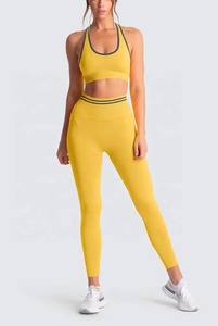 Ensembles de fitness d'entraînement uni de couleur personnalisée pour femmes Leggings avec combinaison de sport pour la pratique du yoga - Product Image 4