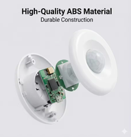 Sensor Gerak Inframerah PIR Tuya 360 Derajat untuk Plafon dengan Material ABS dan Wi-Fi untuk Lampu yang Terhubung dengan Aplikasi Tuya PST-HW400B