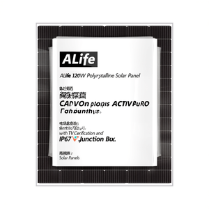 Panel Solar Policristalino ALife de 120W con Certificación TUV y Caja de Conexiones IP67 - Product Image 2