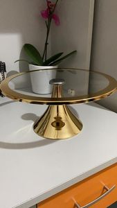 <b>Set</b> of 3 Finest Quality Round Shape Metal Brass <b>Cake</b> and Dessert <b>Stand</b> Fabulous Design Different Size Dessert Pastry <b>Stand</b> - Product Image 2