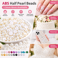 XULIN Vente en gros de perles rondes plates en plastique ABS de 2 mm, 2,5 mm, 3 mm, 4 mm, 5 mm, 6 mm, 7 mm, 8 mm pour la décoration artisanale et le nail art DIY