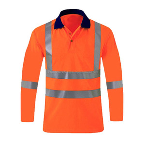 Polo à manches courtes haute visibilité personnalisé pour l'été, vêtement de travail réfléchissant à séchage rapide pour les gardiens de chantier, sur mesure - Product Image 5