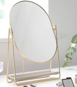 Espejo de Escritorio Decorativo Rectangular Dorado, Espejo Dorado para Maquillaje, Espejo Dorado de Alta Calidad para el Rostro - Product Image 3