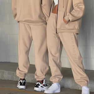 Chándal Personalizado al por Mayor para Hombre, 100% Algodón, Felpa, Informal, Unisex, con Cremallera, Liso, Holgado, Grueso, con Hombros Caídos - Product Image 4