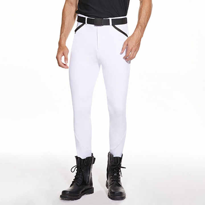2024 High Performance Men's Equestrian Trousers Tight Knitted High Waisted Western Horse Leggings Non Slip Compression Breeches