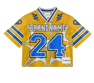Camiseta de fútbol americano de malla de gran tamaño ropa de calle de equipo personalizada ropa deportiva de estilo Hip Hop para hombres mujeres jóvenes - Product Image 2