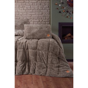 Cotton Box Single Plush Duvet Set Beige 155x215 cm Solid Pattern for Home Use - Product Image 1