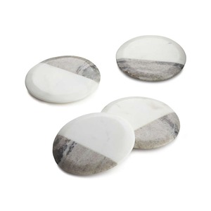 Ensemble de 4 sous-verres en pierre organique Design marbre double ton pour table de cuisine-Tapis et tampons - Product Image 2
