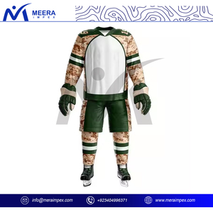Ensemble d'uniformes de hockey sur glace durables pour hommes avec logo personnalisé Kit complet pour les sports d'équipe Maillot et pantalon en tissu à séchage rapide Fabricant OEM - Product Image 3