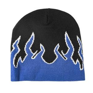 2026 sombreros de punto Jacquard, conjunto personalizado sin puños, sombrero de punto acrílico, gorros gruesos a rayas, gorro acrílico de invierno 100% - Product Image 4