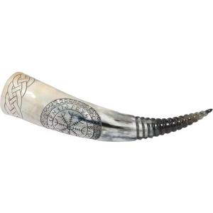 Cuerno Vikingo Pulido para Beber con Envoltura de Cuero y Soporte, Productos Naturales y Orgánicos - Product Image 4
