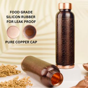 Haute qualité 100% cuivre pur 1 litre bouteille de pureté ayurvédique Style arabe étanche eau de refroidissement verres usine en gros - Product Image 5