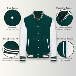 Veste de baseball de qualité supérieure fabriquée au Pakistan, fabrication en usine, veste de baseball personnalisée à vendre - Product Image 4