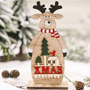 Vietnam Wood Crafts Standing Santa Snowman <b>Wooden</b> Christmas <b>Ornaments</b> for Xmas Table Decoration - Product Image 2