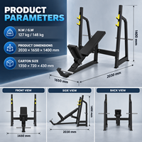 Support de barre d'haltères inclinable BN Fitness Studio pour entraînement de musculation pectorale