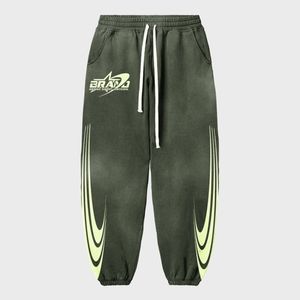 Ropa de calle de alta calidad impresión personalizada Logo hombre lavado ácido pantalones de chándal hombres pantalones de chándal holgados - Product Image 1