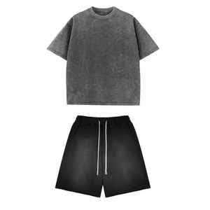 Conjunto de pantalones cortos y camiseta de verano con estampado DTF para hombre, traje de sublimación personalizado, ropa de calle de dos piezas con diamantes de imitación, ropa Oem - Product Image 5