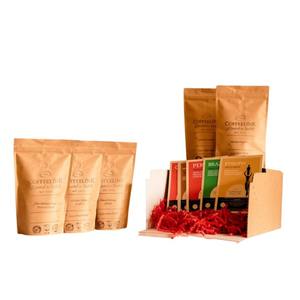 Coffret cadeau de grains de café décaféiné torréfiés moyens-Pack de cinq échantillons avec cartes de dégustation pour la promotion en gros - Product Image 3