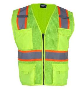 Vente en gros de gilet de sécurité réfléchissant de qualité supérieure imperméable à l'eau avec logo personnalisé avec poches et fermeture éclair - Product Image 1