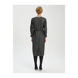 Vestido Midi Informal con Cinturón, Mezcla de Viscosa, Transpirable y Ecológico - Product Image 6