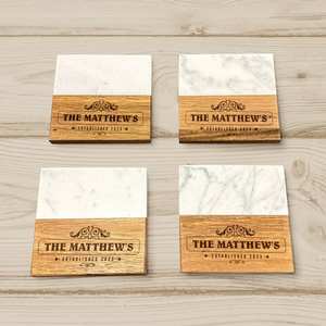 Posavasos de madera de mango cuadrado de la mejor calidad, posavasos de madera natural minimalista para interiores de casas modernas y posavasos de piedra - Product Image 5