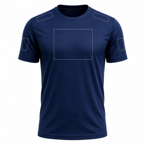 Maillot de football personnalisé bleu marine, impression par sublimation du nom et du numéro, 100% polyester, séchage rapide, uniforme d'équipe, vente en gros OEM - Product Image 1