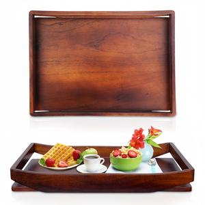 Bandeja de Desayuno Plegable de Madera con Incrustaciones de Arte Floral Tallado, Escritorio Portátil para Computadora Portátil y Mesa de Servicio con Asas - Product Image 6