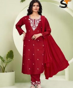 Brodé Salwar Kameez Boutique pakistanais élégant trois pièces formel coton élégant blanc cousu mariage Long costume de fête - Product Image 1