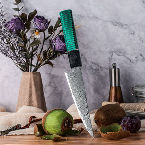 Venta al por mayor personalizado de alta calidad de acero de Damasco al carbono cuchillo de cocina Chef de utilidad con mango de Peine de aluminio de resina - Product Image 4