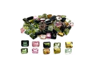 Lot de pierres précieuses en vrac tourmaline multicolore naturelle coupe octogonale 3*5-6*8 MM pour la fabrication de bijoux - Product Image 5