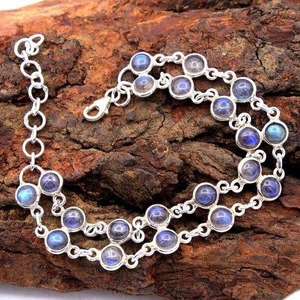 Pulsera Unisex Clásica de Plata de Ley 925 con Piedra Lunar Arcoíris Natural, de Lujo, Más Vendida, para Cumpleaños y Aniversarios, en Oferta - Product Image 4
