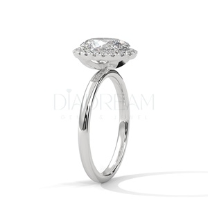 925 Sterling <b>Silver</b> Fine Jewelry Oval Cut Halo Moissanite <b>Solitaire</b> <b>Ring</b> Women Prong Setting VVS Clarity Party Weddings - Product Image 5