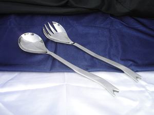 Juego de servidor de ensalada de alto brillo pulido antiguo y brillante, cubiertos de lujo de estilo moderno de alta calidad, cubiertos de mesa para servir - Product Image 3