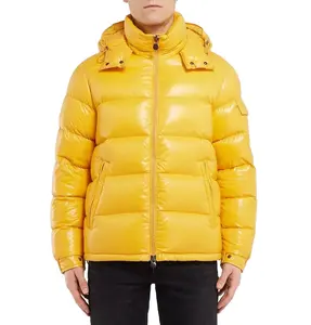 Hochwertige neue Mode benutzer definierte Bubble Jacke Spinnennetz gepolsterte Baumwolle Männer Winter jacken schwarz glänzende Puffer jacke